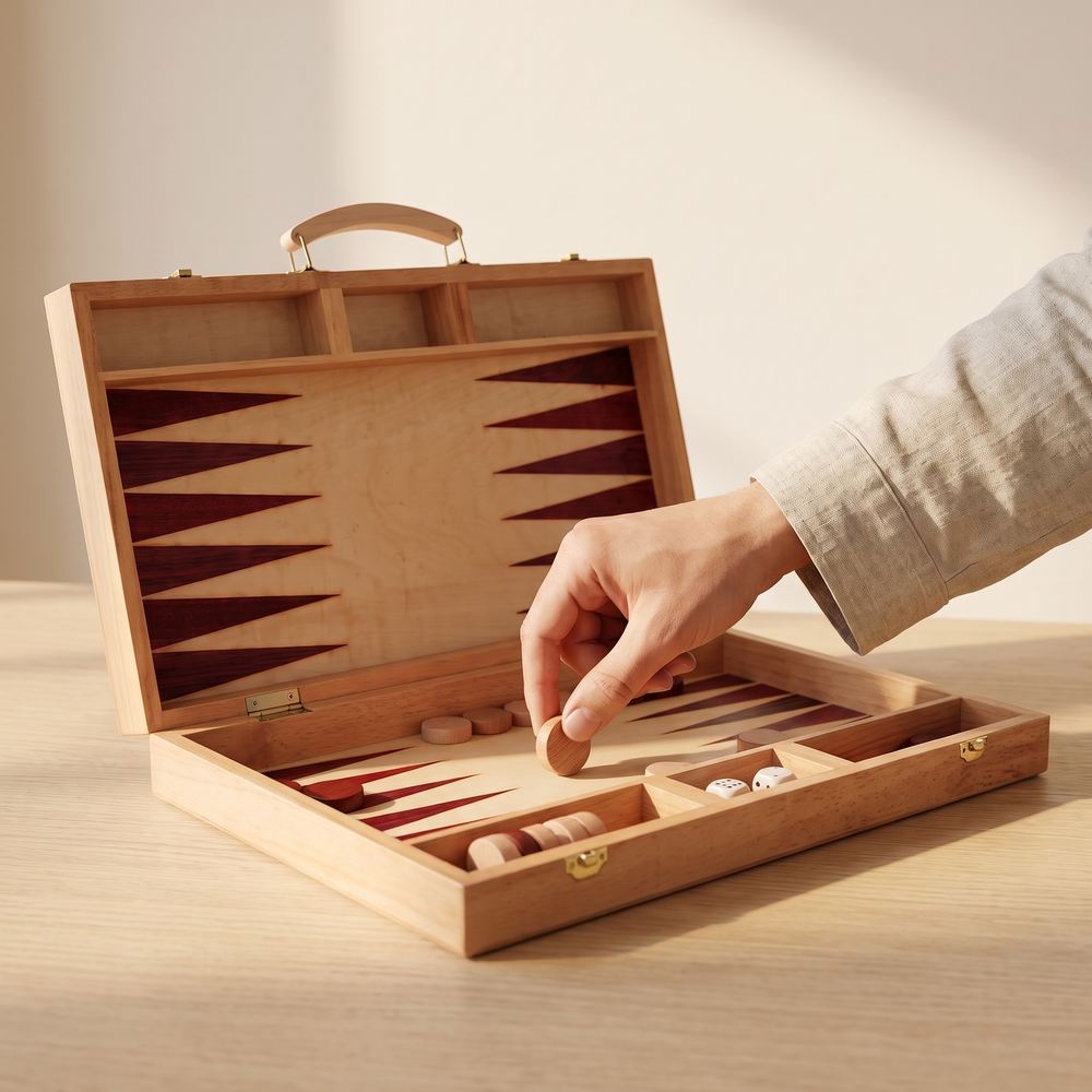 Backgammon Ankara - Coffret en bois massif — en jeu
